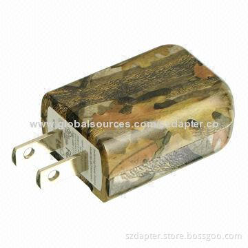 5V/1A Water Transfer Surface USB Mobile Phone Charger with 1,000mAh Capacity